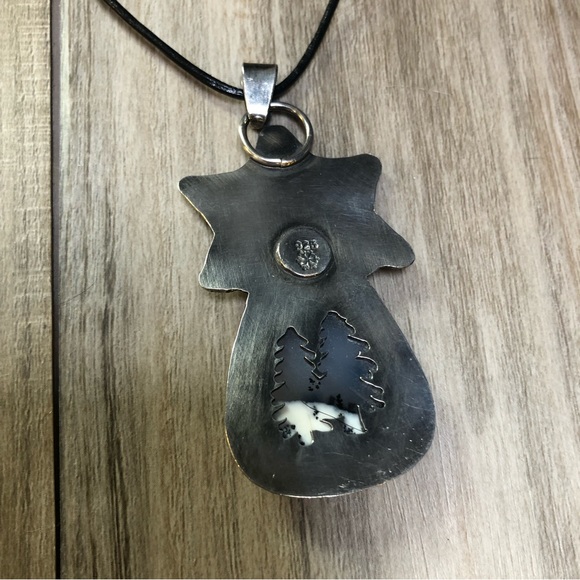 Dendrite Winter Opal Sterling Pendant - Picture 4 of 8